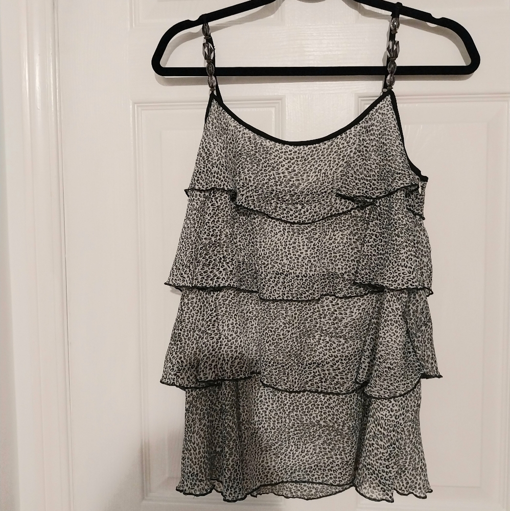 Lapis Black and White Layered Camisole